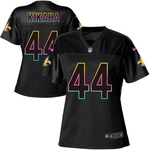 Nike Saints #44 Hau'oli Kikaha Black Women's NFL Fashion Game Jersey